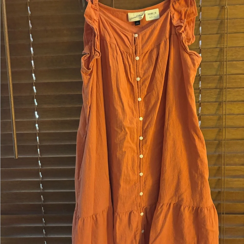 Universal Thread Rust Button-Down Midi Dress - Picture 1 of 4